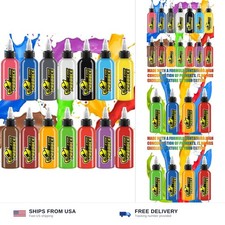 14 Colors Tattoo Ink Set, 1oz 30ml Per Bottle, Bright Long Lasting Tattoo Pi...