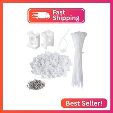 100 Pcs Cable Zip Tie Saddle Type Mounts Base with 8" Cable Ties Tapping Screw,