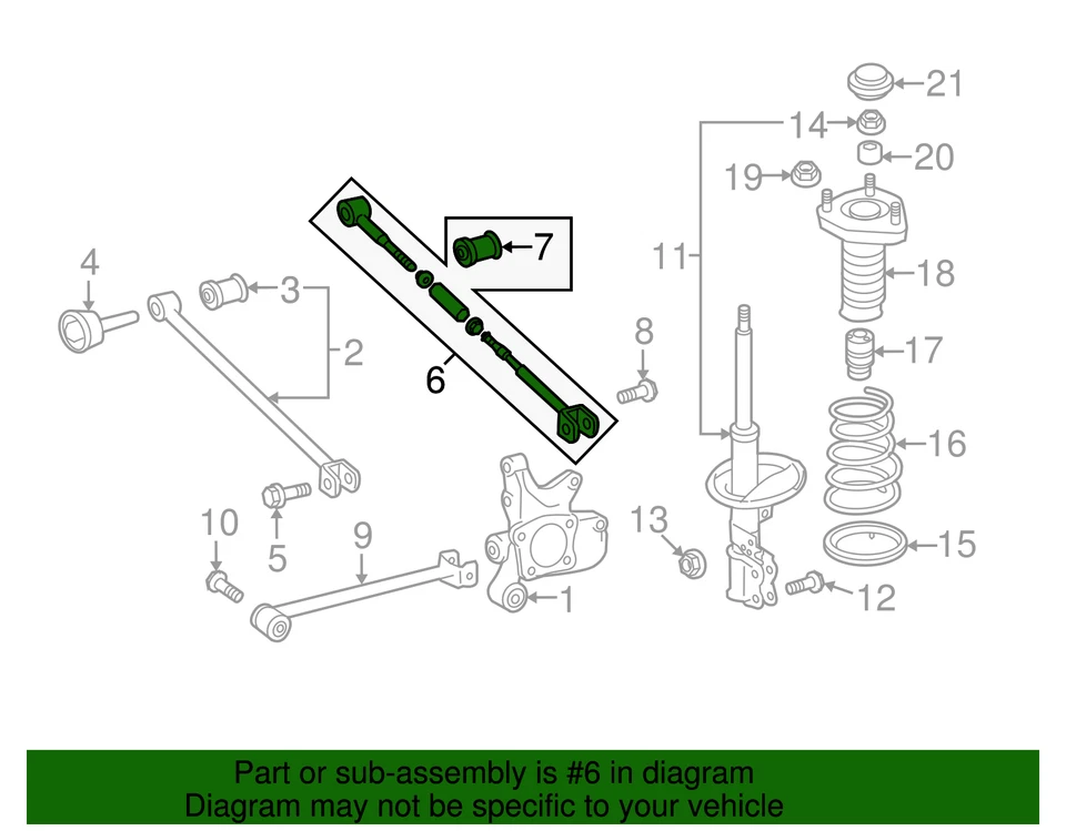 Brazo de control de suspensión trasera ajustable lateral R Toyota Highlander OEM/Nuevo Foto 3 de 3
