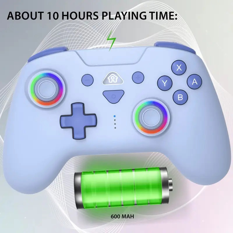 Manette Switch 2 Bluetooth manette Switch sans fil LED bleu avec batterie rechargeable - 3