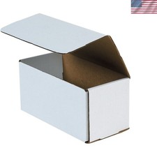 50 Pack 6" x 6" x 2" White Corrugated Mailing Boxes - Durable Shipping Solution