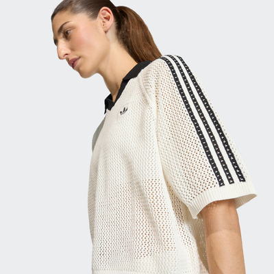  アディダス W KNIT CROCHET SS POLO adidas Women's Originals Knitted Crochet Polo Top KC6490 | eBay