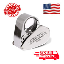 40X Jewelers Loupe Jewelry Loop Coin Magnifier Light Pocket LED Magnifying Glass