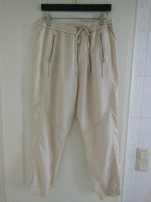 S'OLIVER Damen Hose Stoff Hose Boyfrend Jogger Casual-Look Lyocell Beige 44