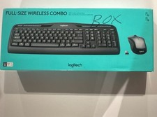 Logitech Wireless Full-Size Keyboard  Mouse, English, Black
