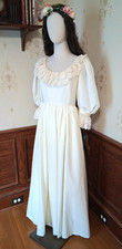VTG 1970s Ivory Lace Romantic Edwardian Goth Boho Wedding Maxi Dress