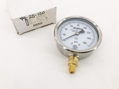 #ad New Trerice D82B4002LA160 Pressure Gauge D82B 4quot; 0 160psi 1 4quot; Lower OC $29.95