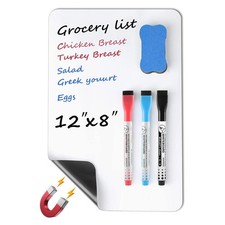 12x8 Inch Whiteboard Magnetic Dry Erase Board with Markers and Eraser for Fridge