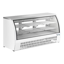 82" White Curved Glass Refrigerated Deli Case