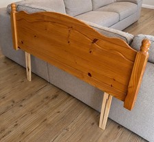 Vintage Solid Wood Pine Double Bed Head Board For Divan 150cm