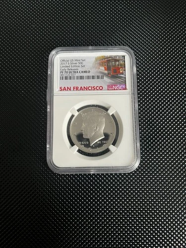 2017 S SILVER NGC PF70 ULTRA CAMEO PROOF KENNEDY HALF DOLLAR LIMITED EDITION SET