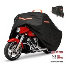 Motorcycle Cover 420D Heavy Duty Waterproof Outdoor, Upgraded Oxford Fabric