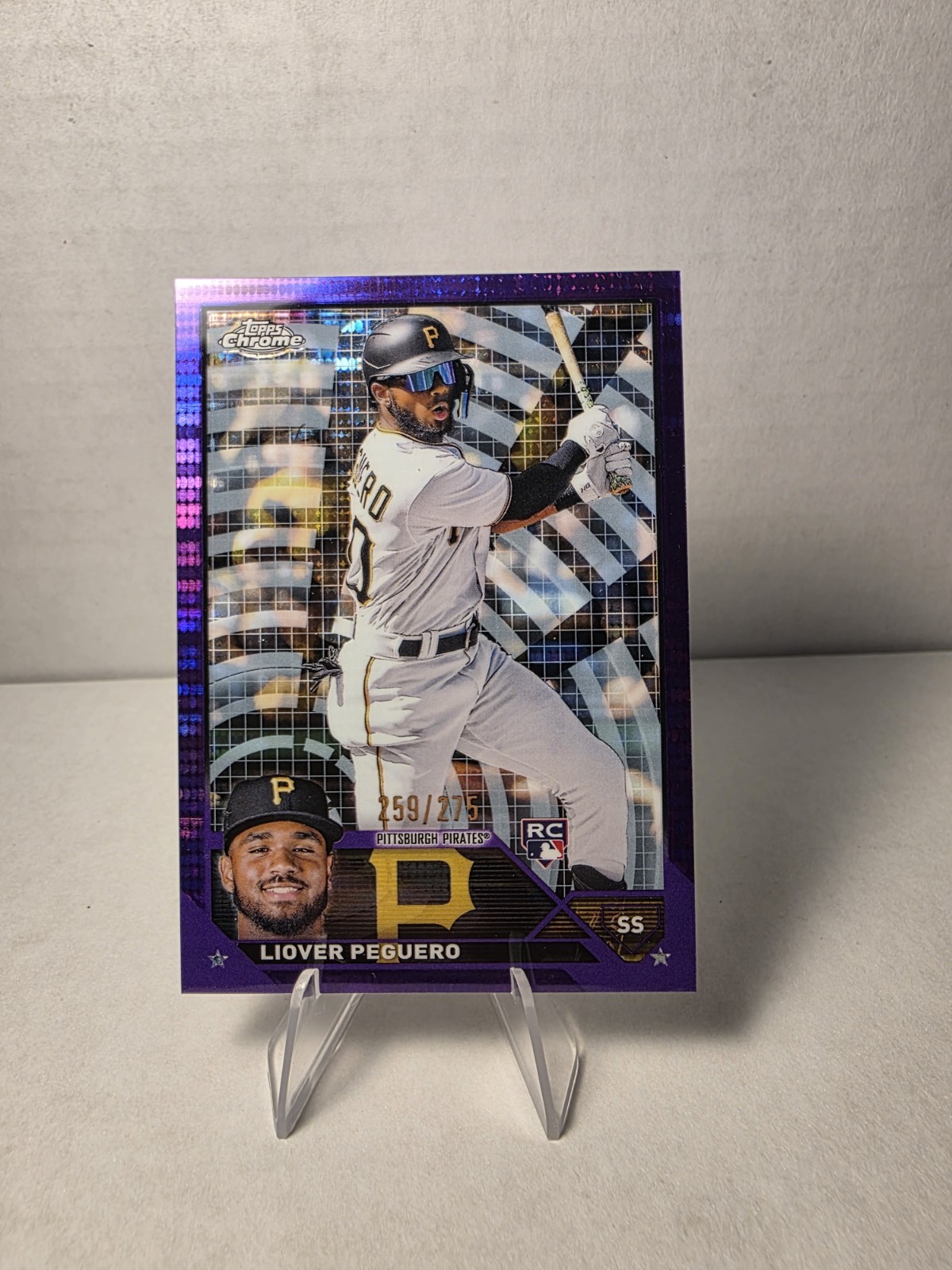 2023 Topps Chrome - Liover Peguero #72 Purple Sonar Refractor /275 (RC)