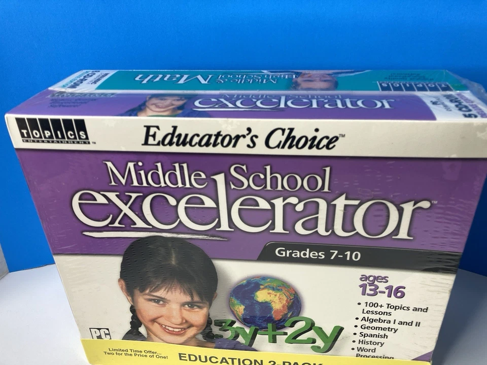 Vintage Educator's Choice Middle High School Math and Excelerator PC CD ROM NOS - Image 2 of 4