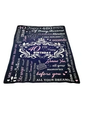 Happy 40th Decorative Throw Blanket 50” X 60”