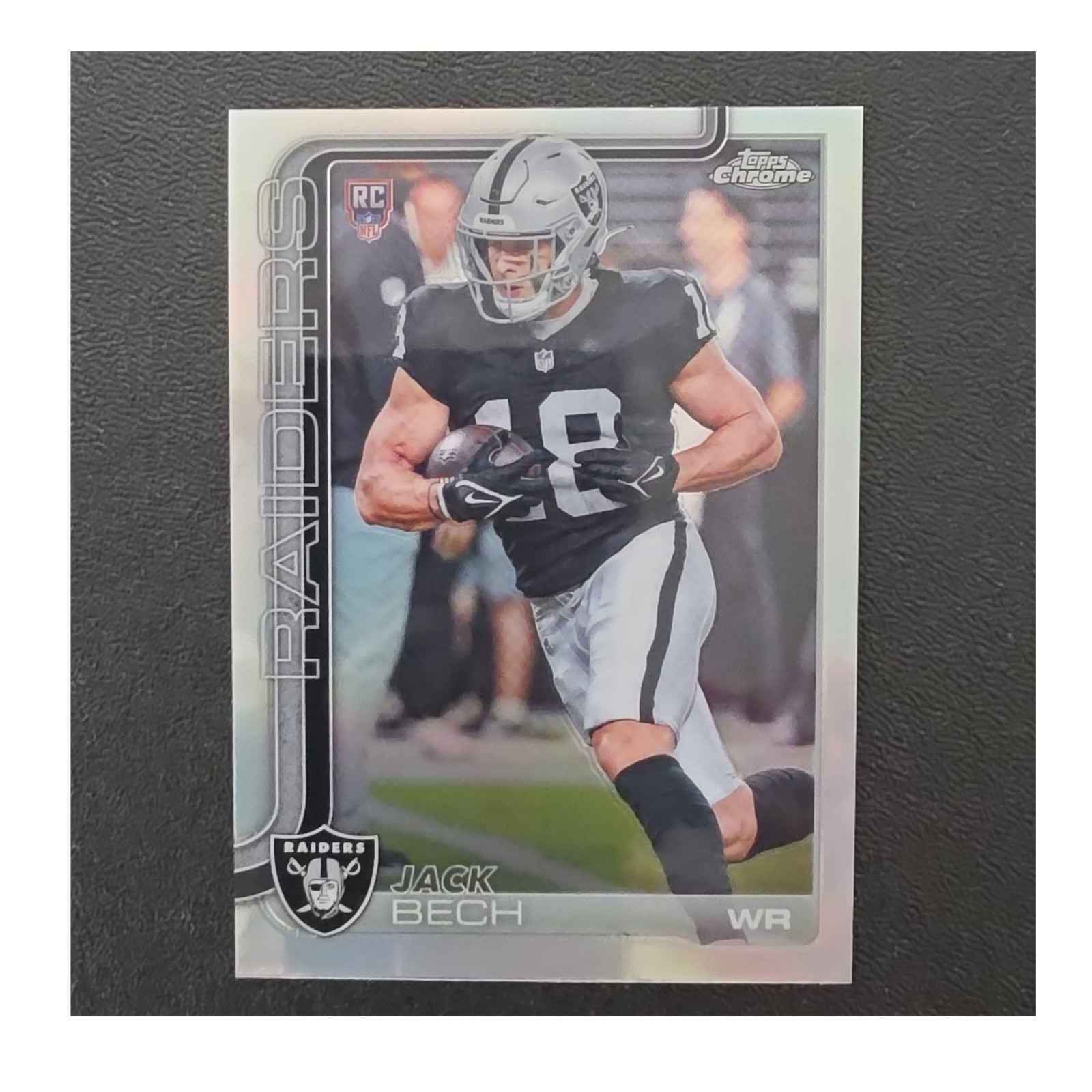 2025 Topps Chrome Refractor Jack Bech Las Vegas Raiders NFL Rookie Card #388