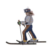 "Skifahrer \"Vintage\" Aus Holz Deko Zum HäNgen 31Cm"