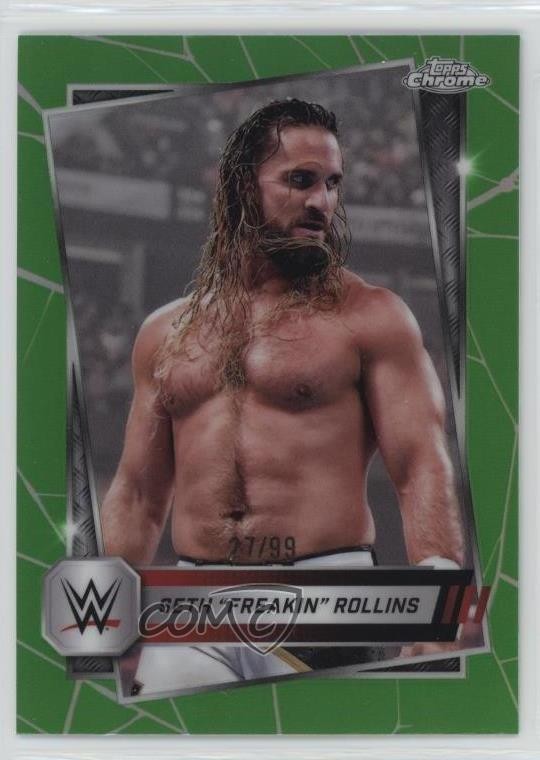 2025 Topps Chrome WWE Green Refractor 27/99 Seth Rollins Freakin #5 1g2u