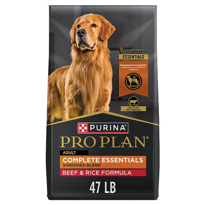 Purina Pro Plan Complete Essentials Shredded Blend Beef & Rice Dog Food Dry,47lb