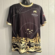Amuka Esports NEU Jersey Basement Gaming Controller Pattern Black Gold Large