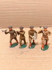 VINTAGE BARCLAY MANOIL Lead Soldier Band Lot of 4 Tin helmets