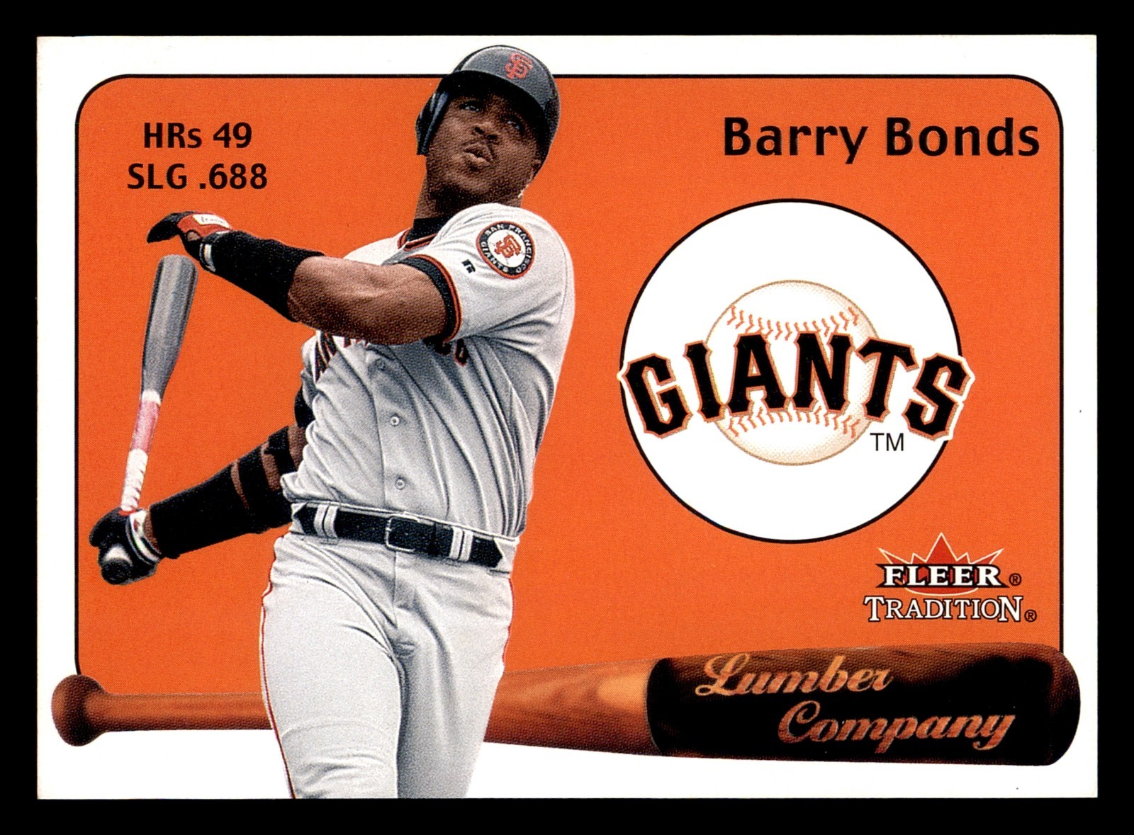 Barry Bonds 2001 Fleer Tradition Lumber Company Insert #20 LC Giants