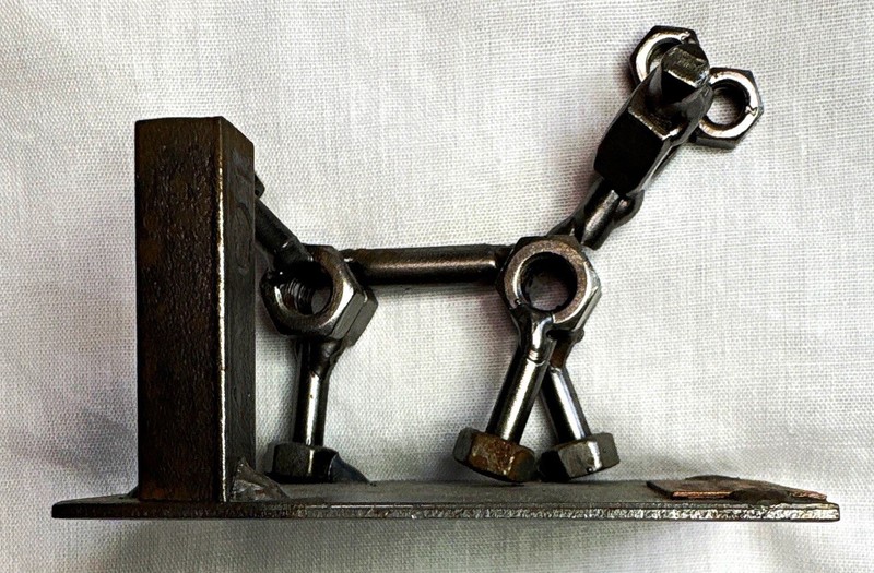 Hinz & Kunst Metal Nuts & Bolts Figurine Sculpture, Silver 3D Effect
