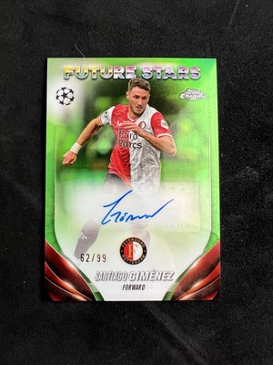 SANTIAGO GIMENEZ 2023 TOPPS CHROME NEON GREEN FUTURE STARS AUTO /99 