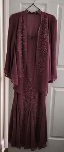 NWT 2 piece dress size 14W Formal Wedding Mother of Bride Made in USA Dark Rose