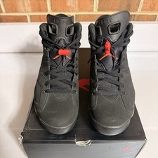Size 9.5 - Jordan 6 Retro Infrared Black Suede (384664-023)