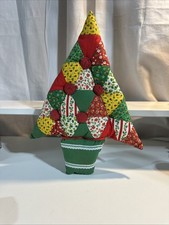 Vintage CHRISTMAS TREE Handmade Wall/Door Hanging Patchwork Pillow Quilt Kitschy