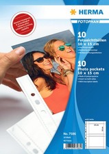 1 x HERMA 7586 Fotoh&uuml;llen Sammelh&uuml;llen Fotophan 10x15cm wei&szlig; quer 10 H&uuml;llen