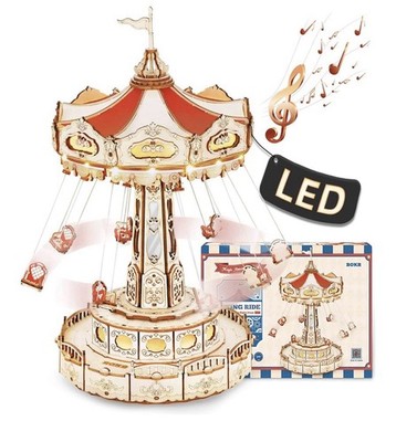 ROKR DIY Music Box 3D Wooden Puzzle Mechanical Rotating Toys Gifts for Adults