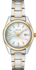 Seiko Essentials Two Tone Mother of Pearl Dial Womens Watch SUR636
