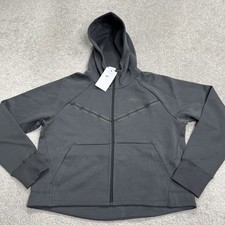 Nike Tech Fleece Jacket Womens Size Medium Gray Hood Full Zip DV6737-060 New NWT