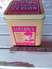 Liptons Vintage  Tea Tin Canister Planter Cey...