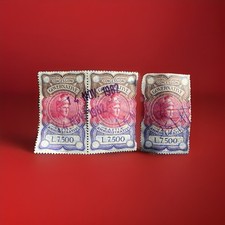 CONCESSIONI GOVERNATIVE per PASSAPORTO 3 Marche da bollo Lire 7,500 VINTAGE.