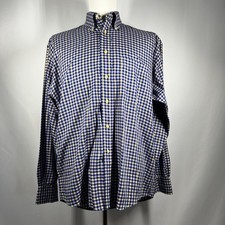 Vintage Burberry London Button Up Shirt Men's Large Plaid USA Made 100 Cotton