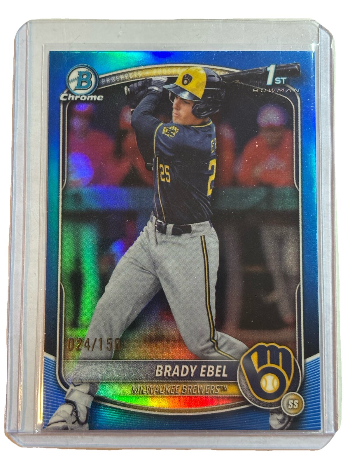 2025 Bowman Draft - 1st Chrome Brady Ebel #BDC-194 Blue Refractor /150 (RC)