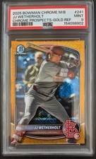 2025 Bowman Chrome JJ Wetherholt Mega Mojo Gold Refractor #/50 PSA 9 MINT
