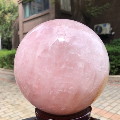 8.99LB Rare Natural Pink Crystal Ball Quartz Crystal Bll Reiki Healing 1607