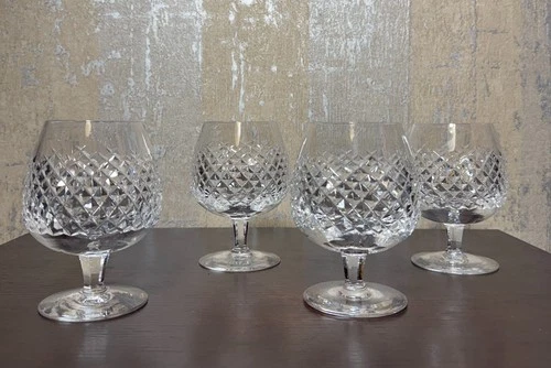 4 Waterford Alana Cut Crystal Brandy/Wine Goblet Vintage Pattern 5.25" Tall