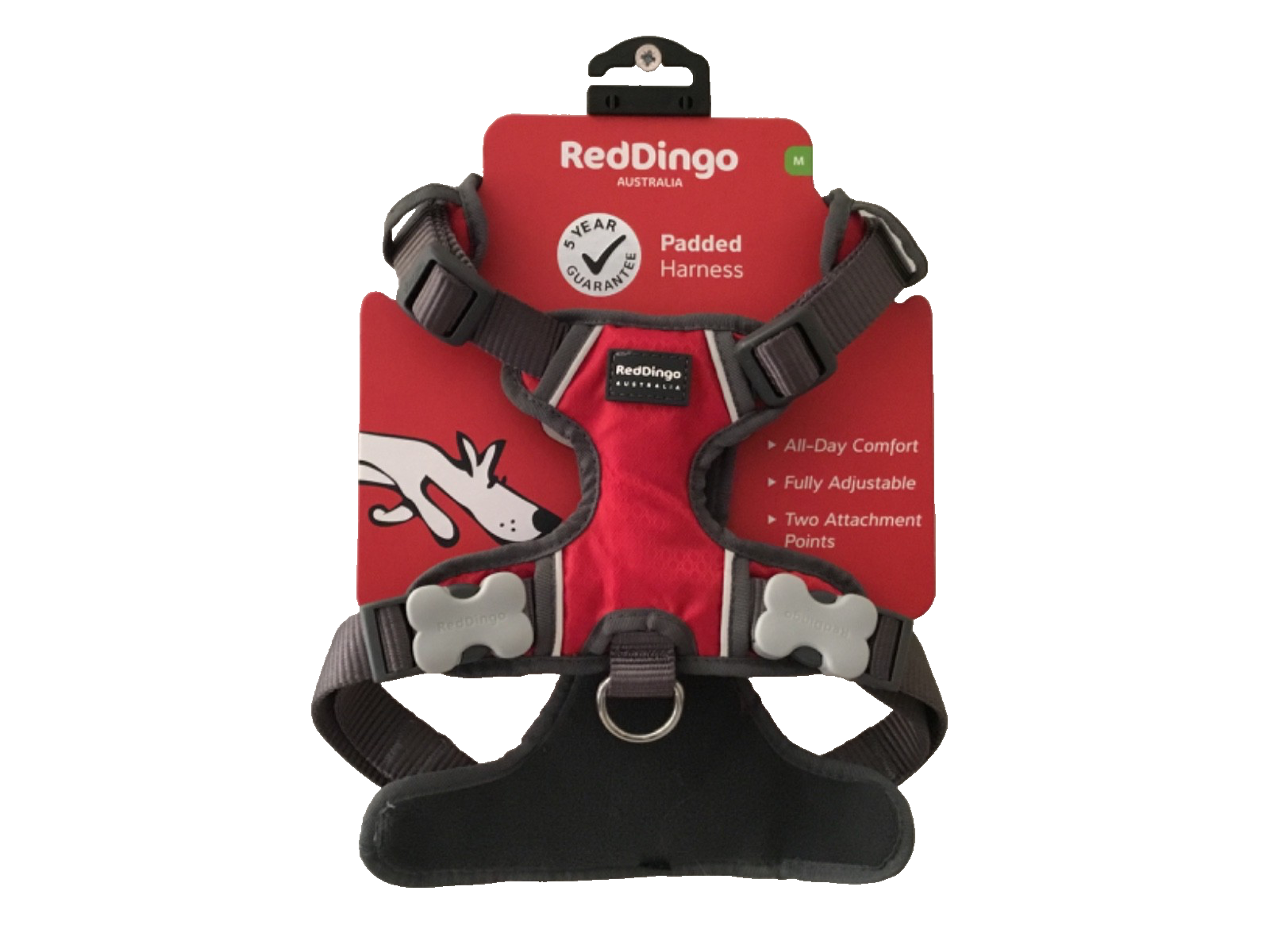 Red Dingo Padded Dog Harness - Red; Medium