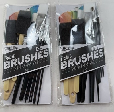 ArtSkills Paint Brushes Artist Assortment 12 PC-New-Sealed