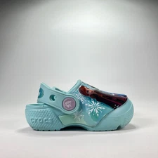 Crocs Fun Lab Disney Frozen II Clog Ice Blue Slip On Shoes 206804 Kids Size 5