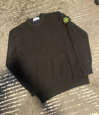 Stone Island Herren Sweatshirt Pullover Rundhals Langarm Schwarz Gr. M Logo