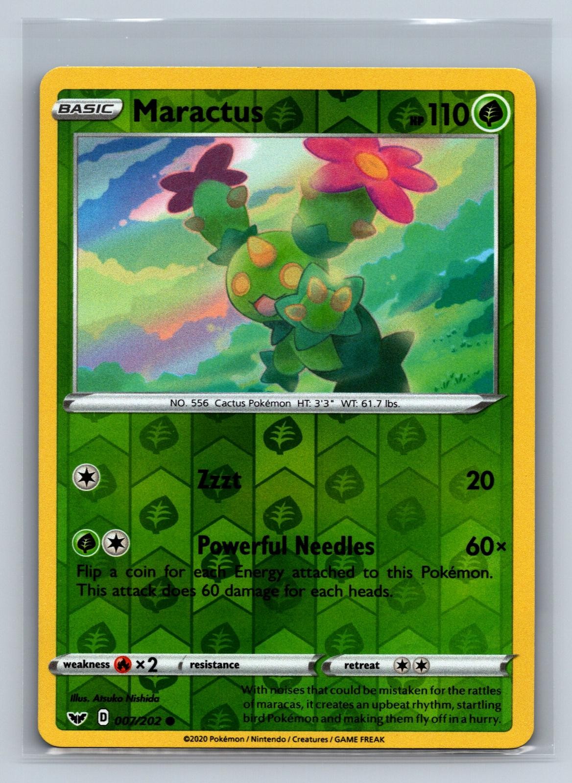 Maractus 007/202 Common Sword & Shield Pokemon Reverse Holo NM/M 724b-17