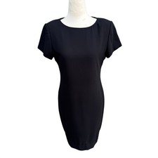 Liz Claiborne Y2K 90s Vintage Sheath Little Black Dress Minimalist Career S
