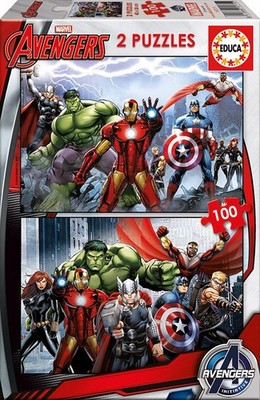 NEW Educa Jigsaw Puzzle 2x100 Pieces 6+ Ages Marvel Avengers