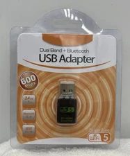 600 Mbps WiFi + Bluetooth USB Adapter, Dual Band 2.4G 5G, Bluetooth 4.2 for PC